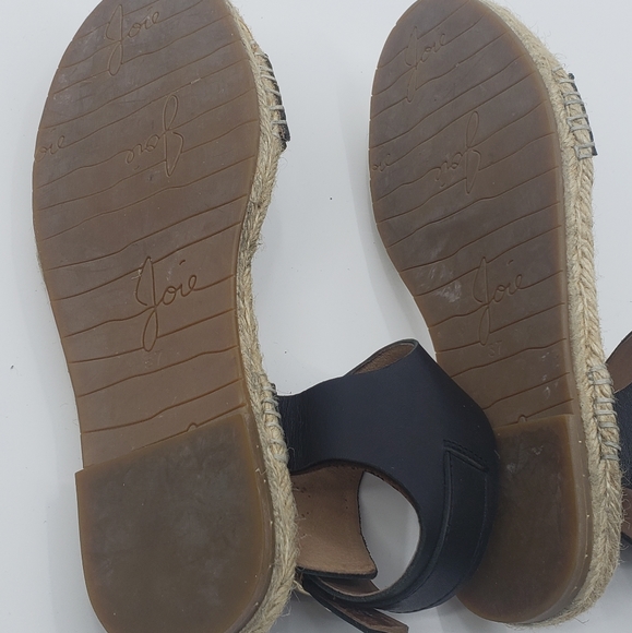 Joie pima espadrille black leather sandal. Size 37 - Picture 4 of 4